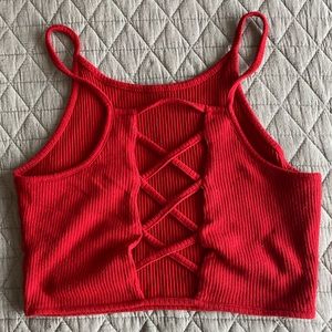 Red Laced Tank-Top